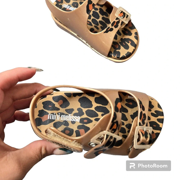 Mini Melissa Leopard Wide Sandal - Picture 2 of 5